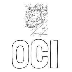 Online izdelana pobarvanka - Pobarvanka imena OČI in na poti