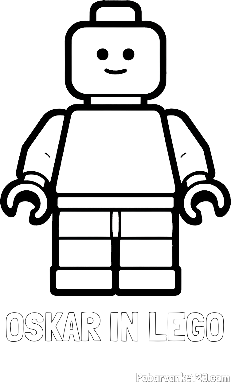 Pobarvanka imena OSKAR IN LEGO in pobarvanka LEGO figurice fanta