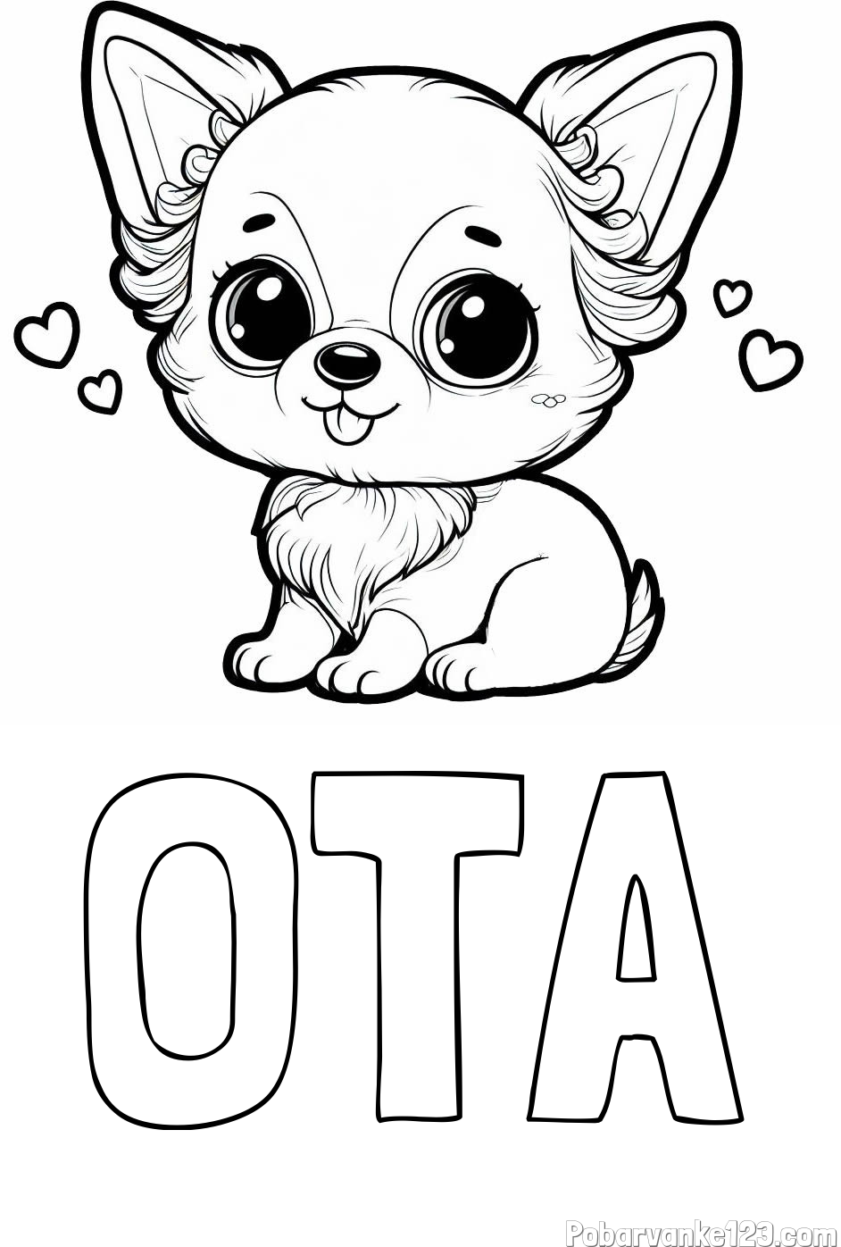 Pobarvanka imena OTA in pobarvanka čivave