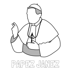 Online izdelana pobarvanka - Pobarvanka imena PAPEŽ JANEZ in pobarvanka papeža