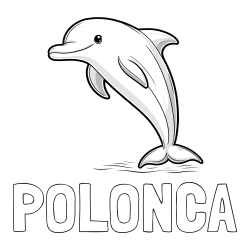 Online izdelana pobarvanka - Pobarvanka imena POLONCA in pobarvanka delfina
