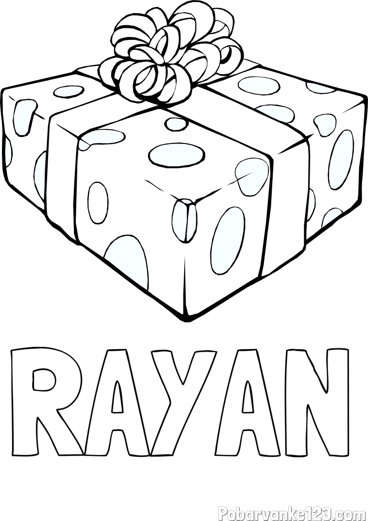 Pobarvanka imena RAYAN in božično darilo