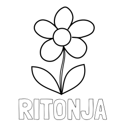Online izdelana pobarvanka - Pobarvanka imena RITONJA in otroška pobarvanka rože