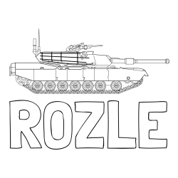 Online izdelana pobarvanka - Pobarvanka imena ROŽLE in pobarvanka tanka M1 Abrams