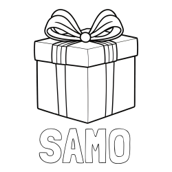 Online izdelana pobarvanka - Pobarvanka imena SAMO in pobarvanka darila s pentljo
