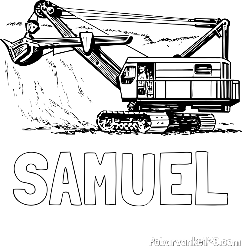 Pobarvanka imena SAMUEL in pobarvanka bagra 2
