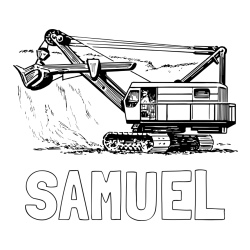 Online izdelana pobarvanka - Pobarvanka imena SAMUEL in pobarvanka bagra 2