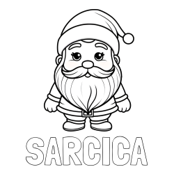 Online izdelana pobarvanka - Pobarvanka imena SARČICA in otroška pobarvanka ljubkega Božička