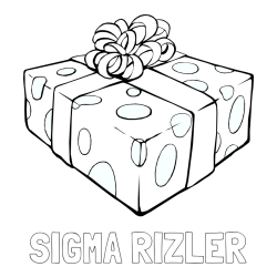 Online izdelana pobarvanka - Pobarvanka imena SIGMA RIZLER in božično darilo