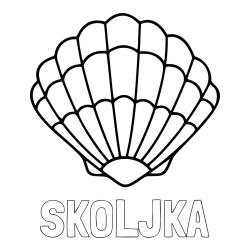 Online izdelana pobarvanka - Pobarvanka imena ŠKOLJKA in pobarvanka školjke