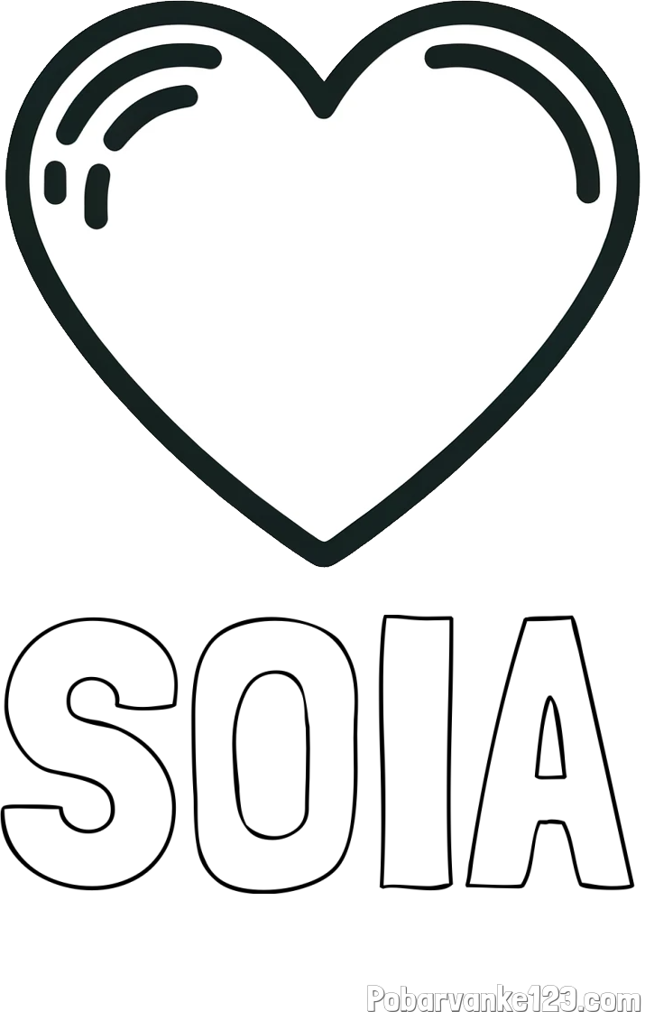 Pobarvanka imena SOIA in pobarvanka lepega srčka
