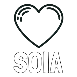 Online izdelana pobarvanka - Pobarvanka imena SOIA in pobarvanka lepega srčka