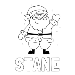 Online izdelana pobarvanka - Pobarvanka imena STANE in pobarvanka božička