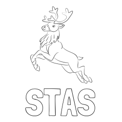 Online izdelana pobarvanka - Pobarvanka imena STAŠ in pobarvanka jelenčka Rudolfa