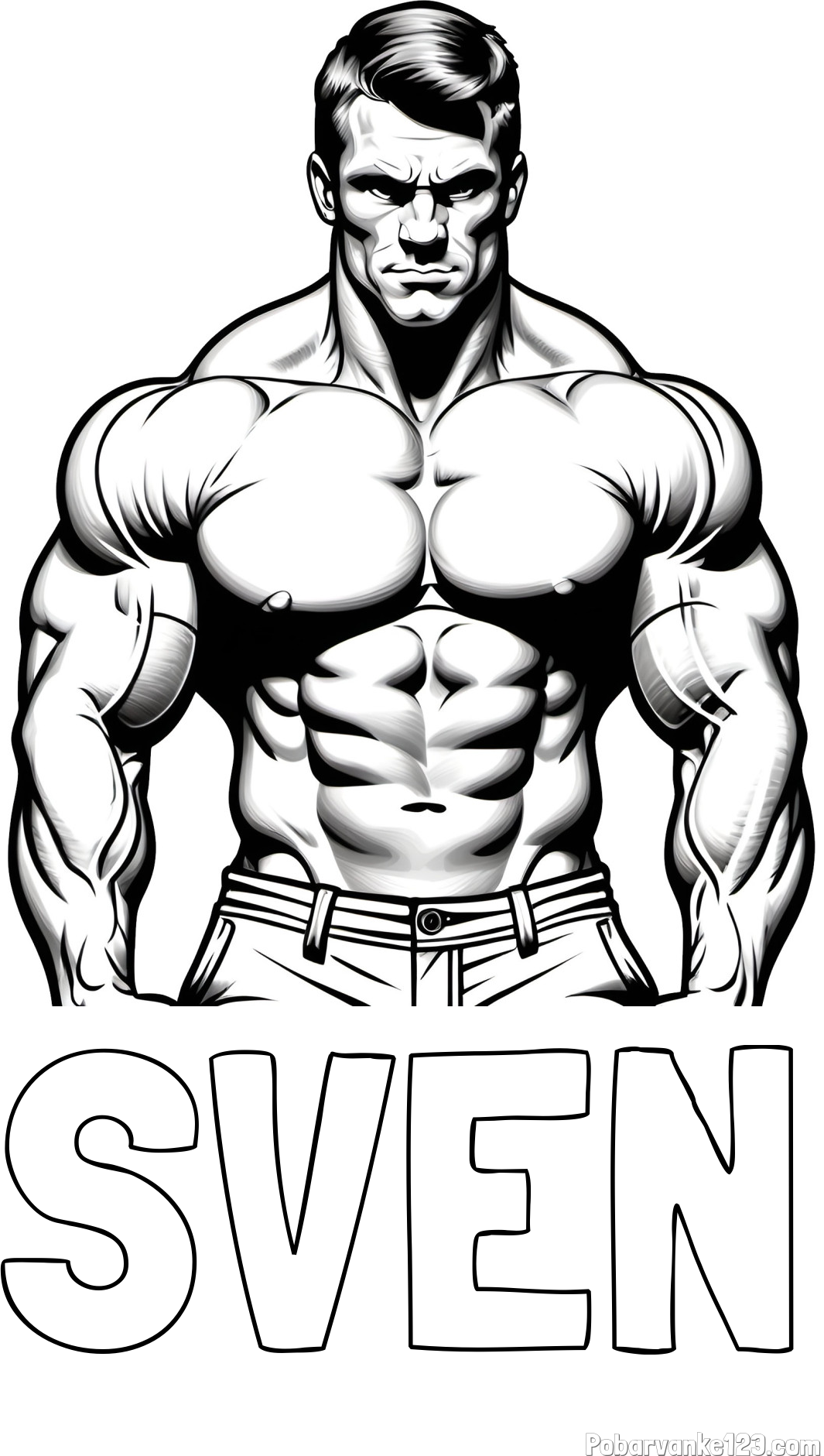 Pobarvanka imena SVEN in pobarvanka bodybuilder-ja