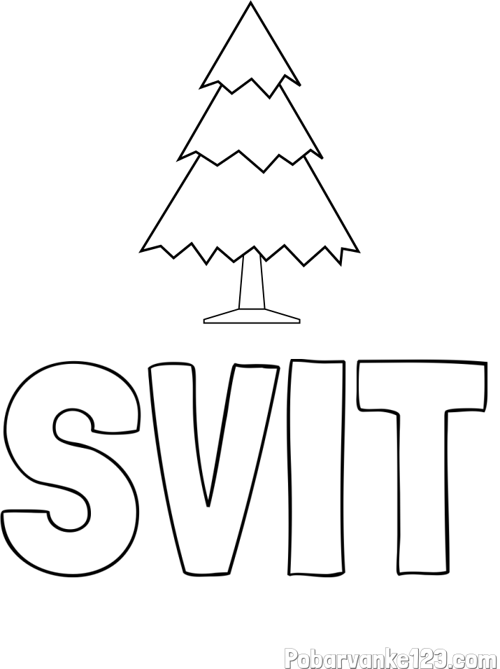 Pobarvanka imena SVIT in pobarvanka neokrašene smrekice