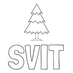 Online izdelana pobarvanka - Pobarvanka imena SVIT in pobarvanka neokrašene smrekice