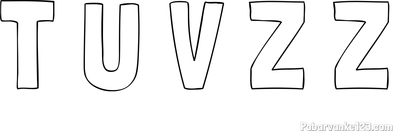 Pobarvanka imena T U V Z Ž