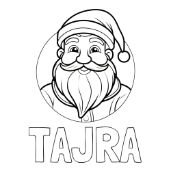 Online izdelana pobarvanka - Pobarvanka imena TAJRA in otroška pobarvanka Božička v krogu