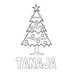 Online izdelana pobarvanka - Pobarvanka imena TANAJA in pobarvanka božične smrečice
