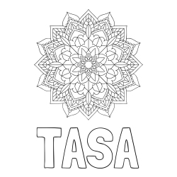 Online izdelana pobarvanka - Pobarvanka imena TAŠA in Čudovita pobarvanka mendale