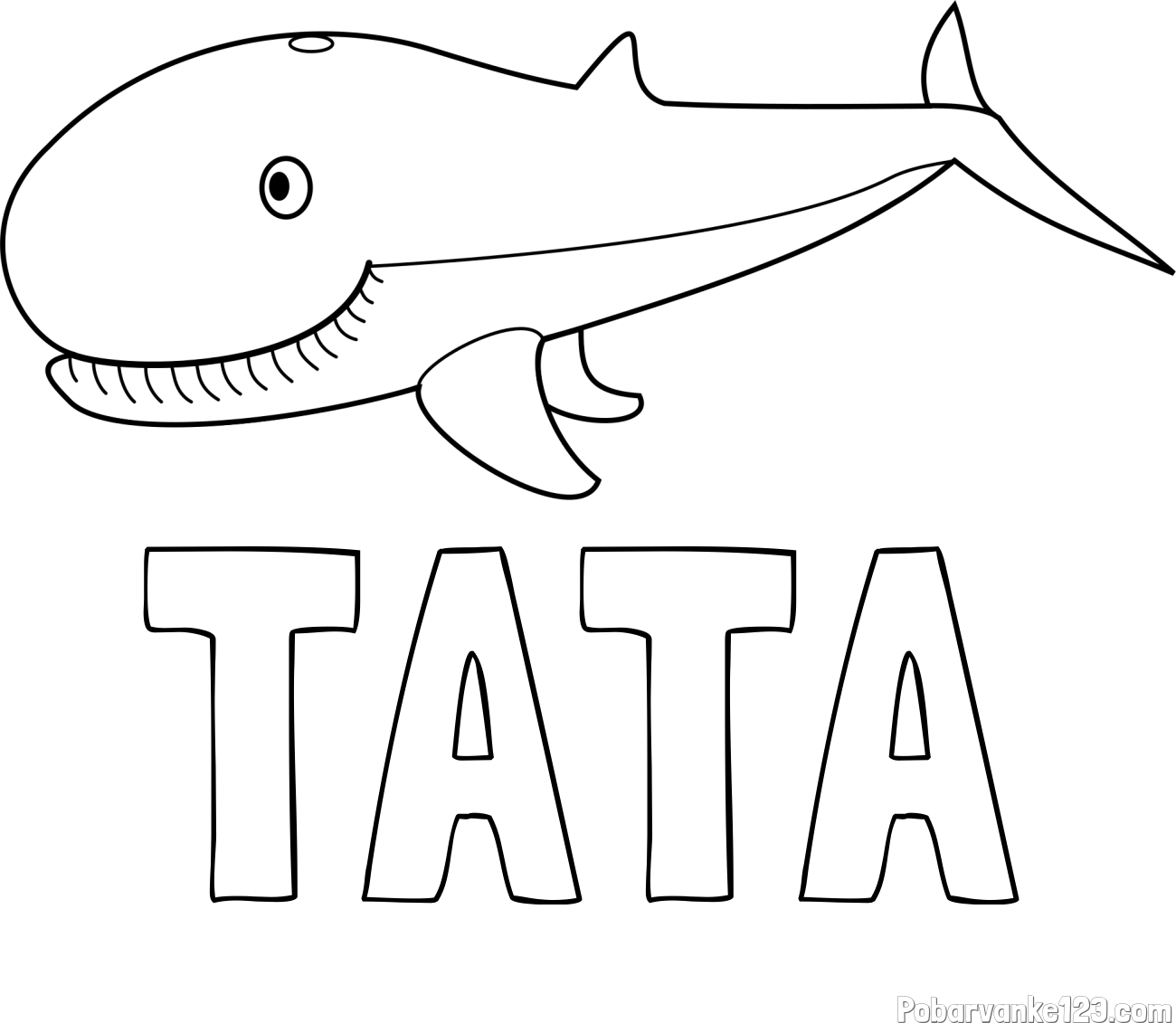 Pobarvanka imena TATA in pobarvanka kita