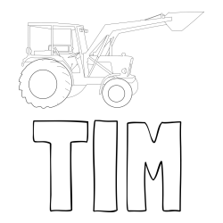 Pobarvanka imena TIM in traktor 2