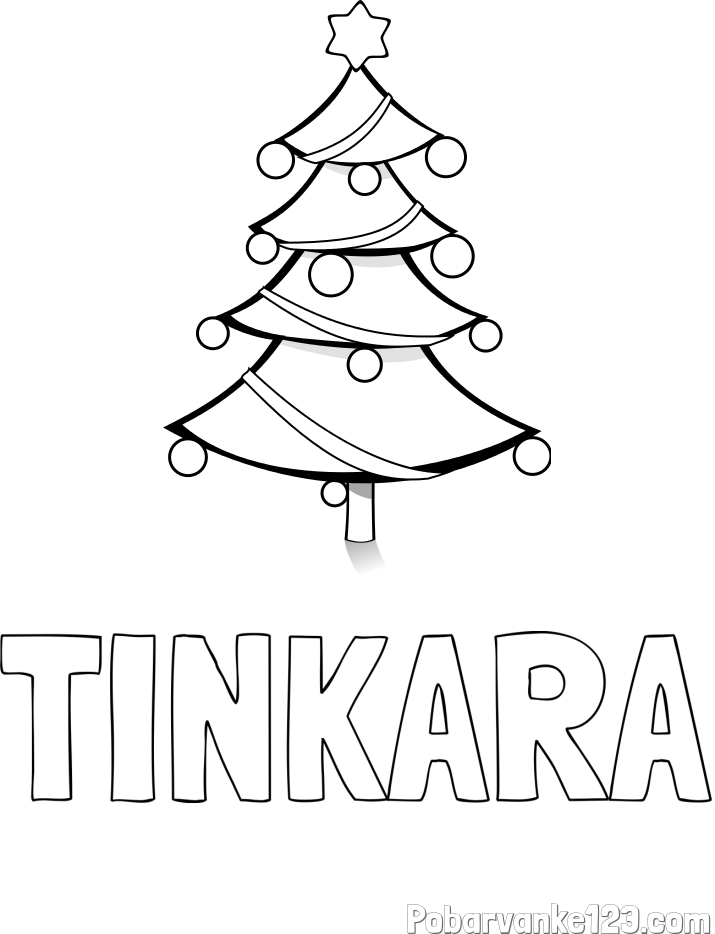 Pobarvanka imena TINKARA in božična smreka