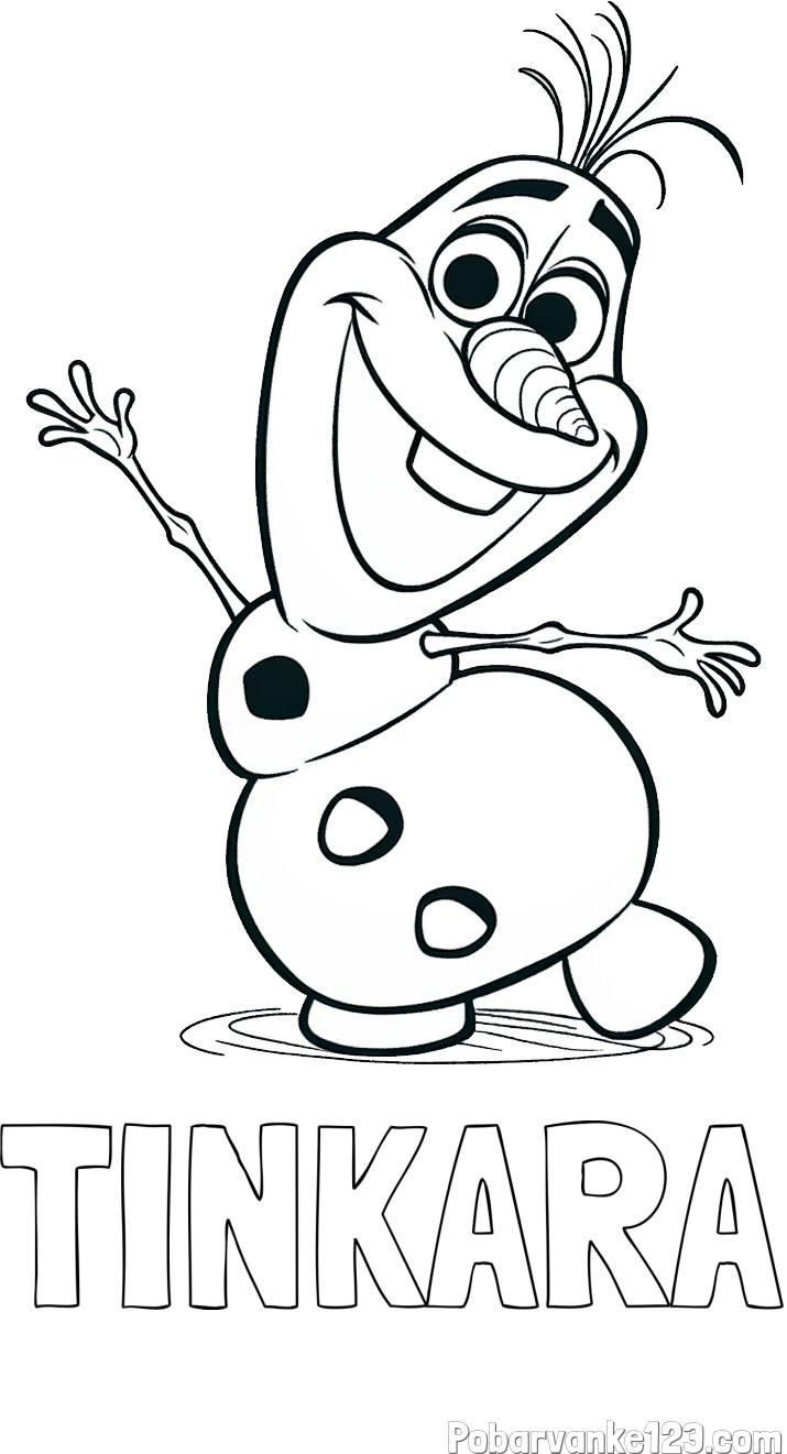 Pobarvanka imena TINKARA in pobarvanka Olaf