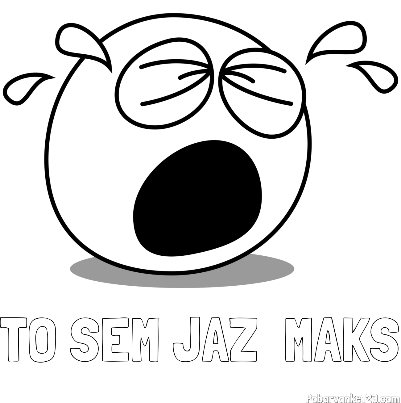 Pobarvanka imena TO SEM JAZ - MAKS in pobarvanka žalostnega smeška