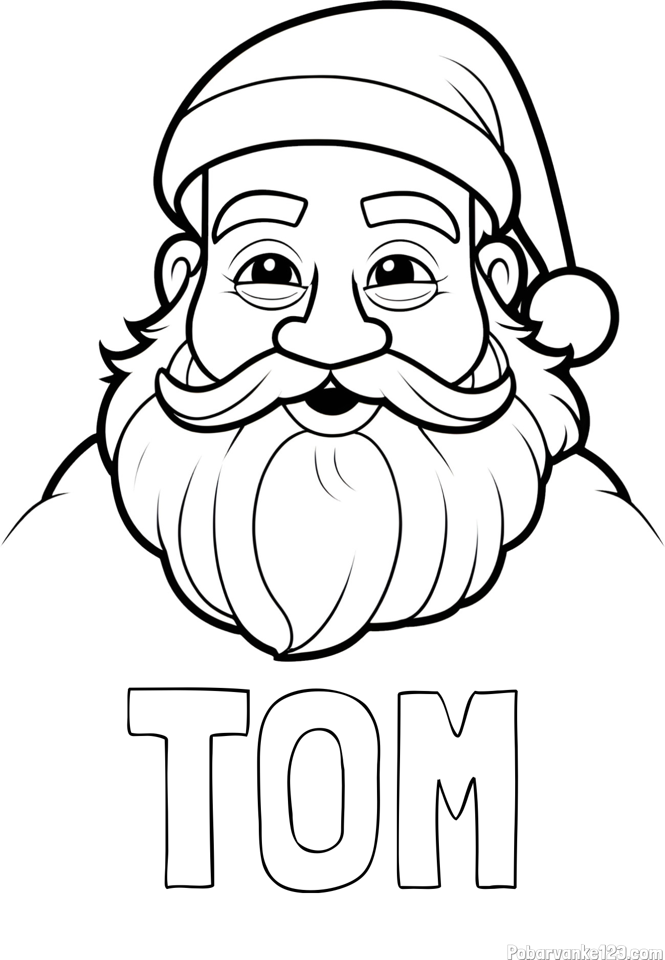 Pobarvanka imena TOM in pobarvanka utrujenega Božička