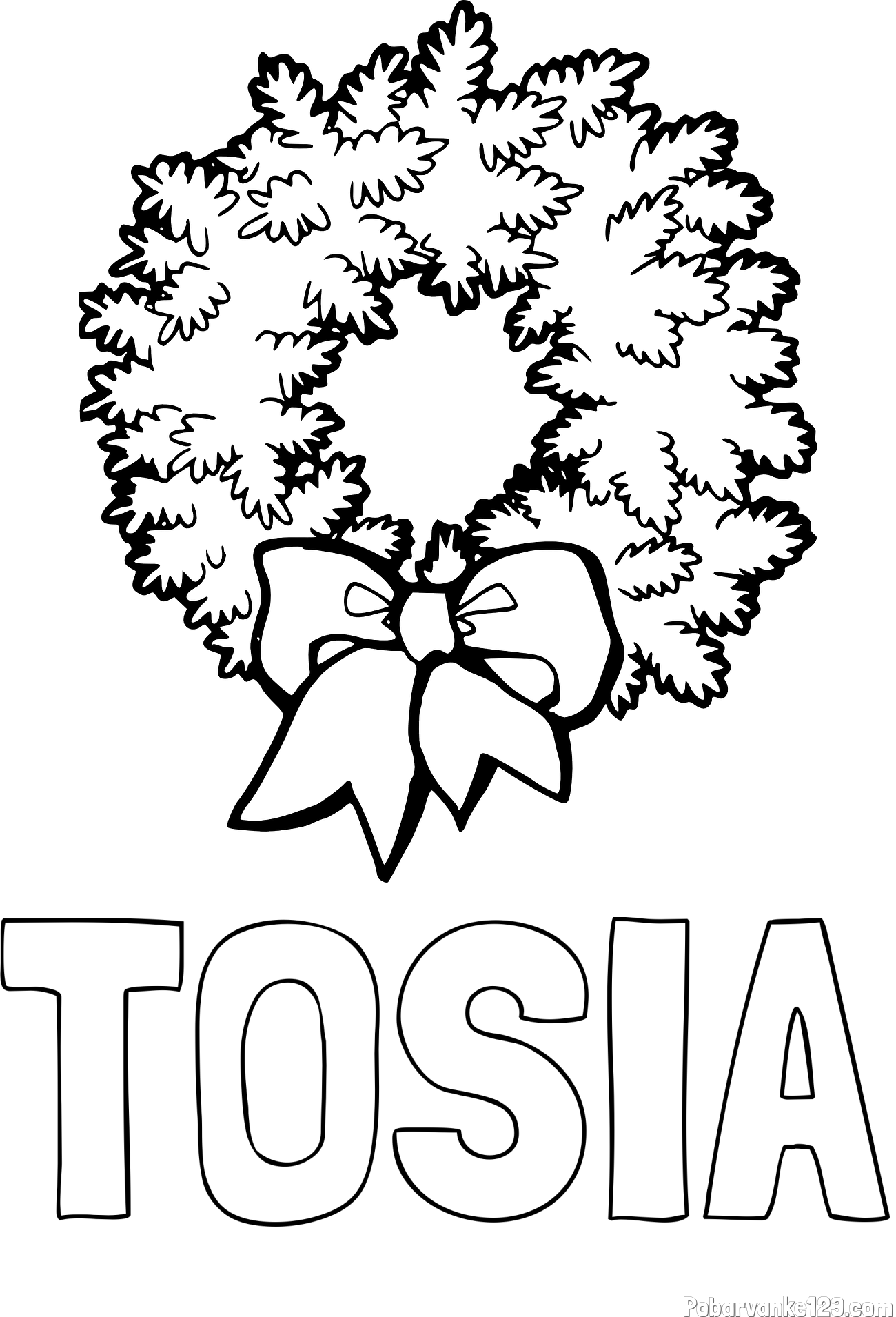 Pobarvanka imena TOSIA in adventni venček