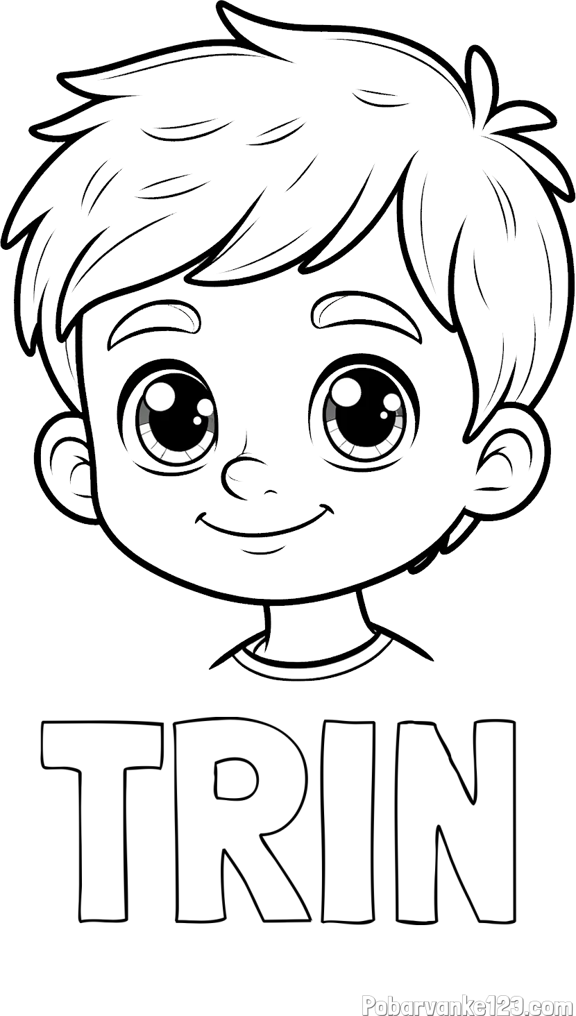 Pobarvanka imena TRIN in pobarvanka obraza fanta
