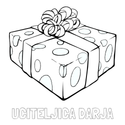 Online izdelana pobarvanka - Pobarvanka imena UČITELJICA DARJA in božično darilo