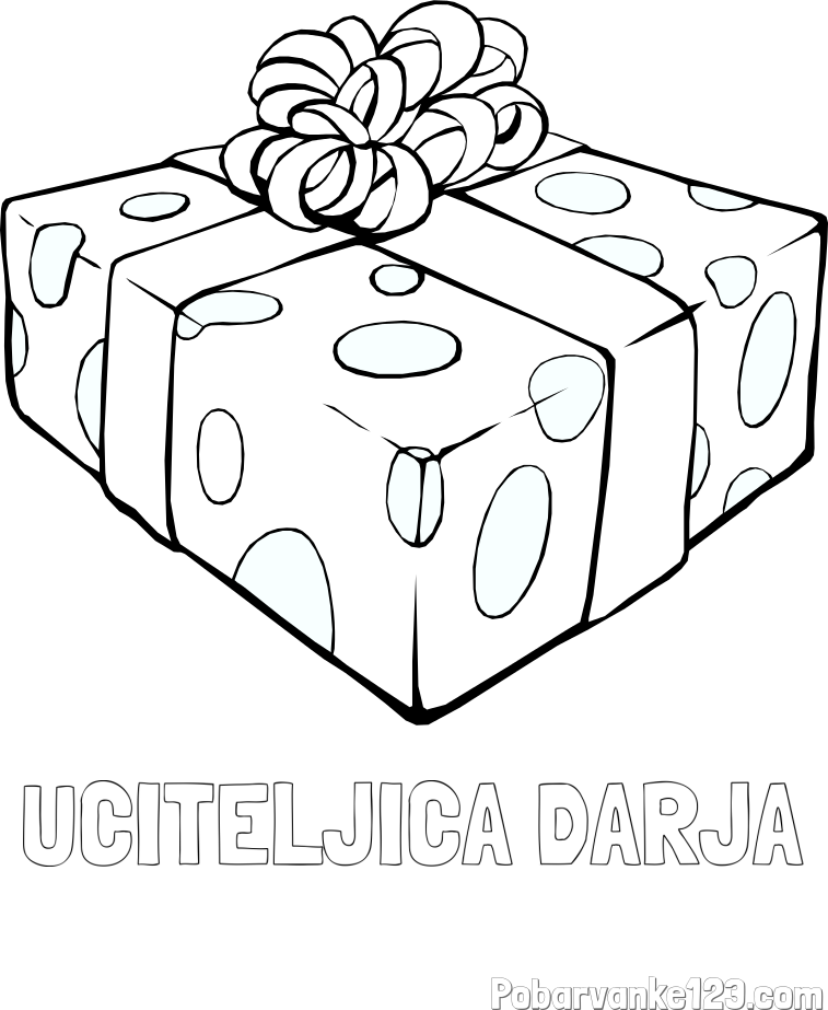 Pobarvanka imena UČITELJICA DARJA in božično darilo