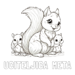 Online izdelana pobarvanka - Pobarvanka imena UČITELJICA  META in pobarvanka veveričje družine