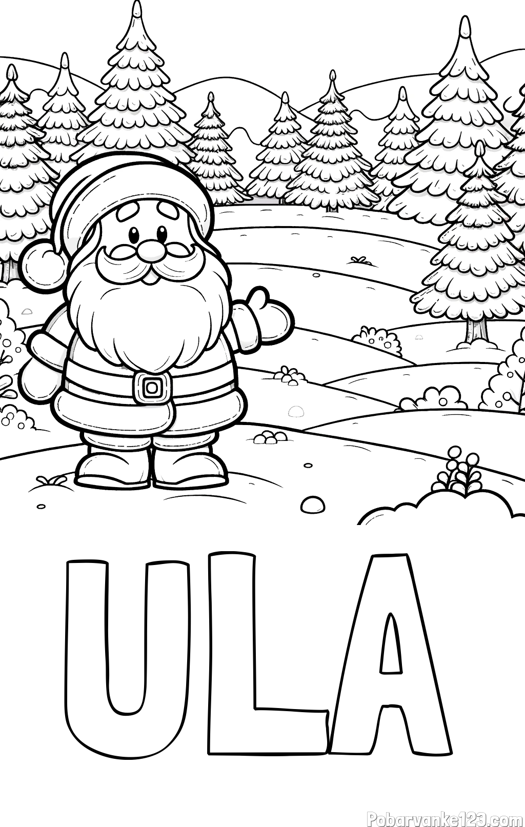 Pobarvanka imena ULA in pobarvanka Božička v naravi