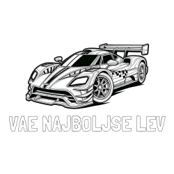 Online izdelana pobarvanka - Pobarvanka imena VAE NAJBOLJŠE LEV in pobarvanka modernega športnega avtomobila