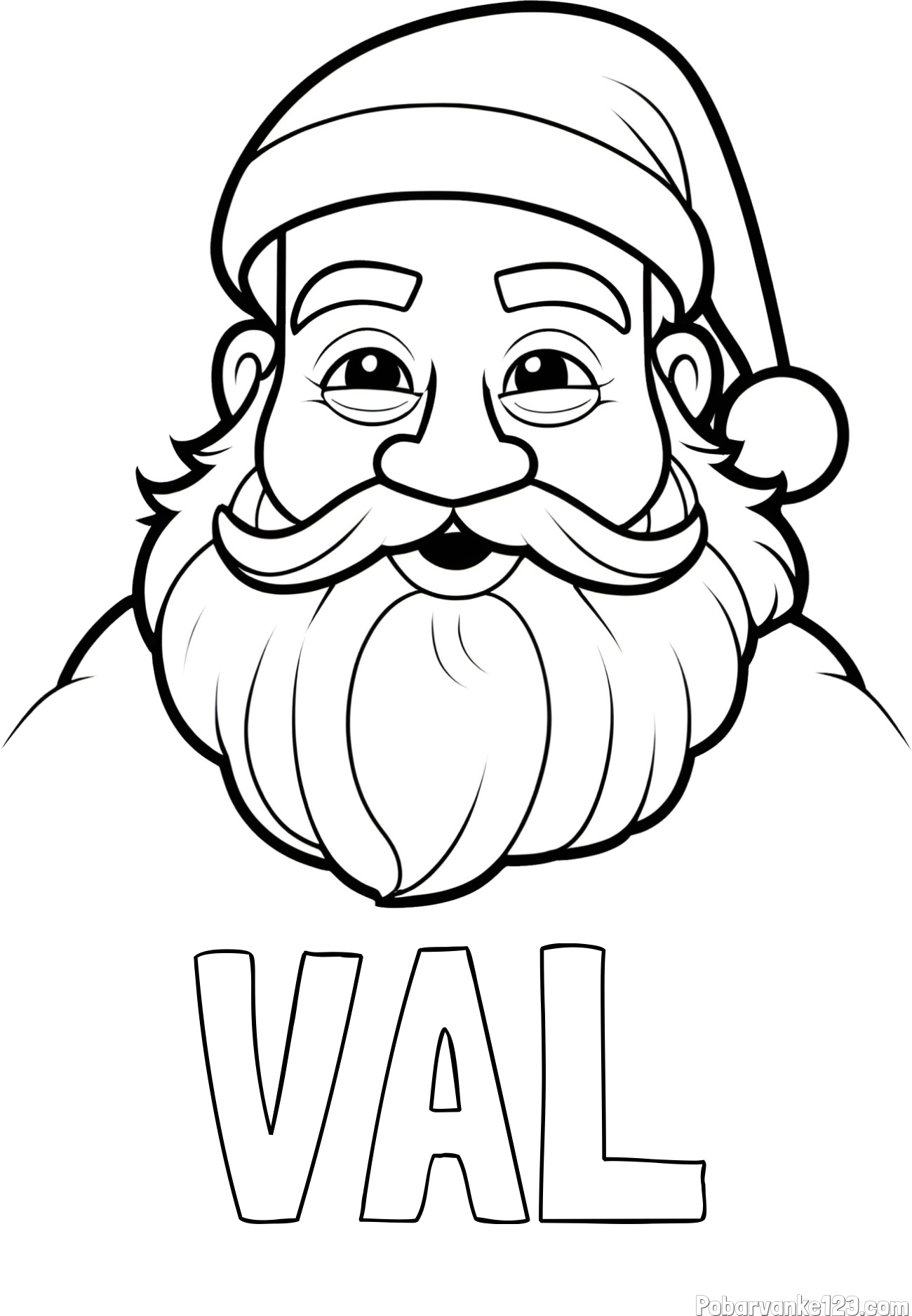 Pobarvanka imena VAL in pobarvanka utrujenega Božička