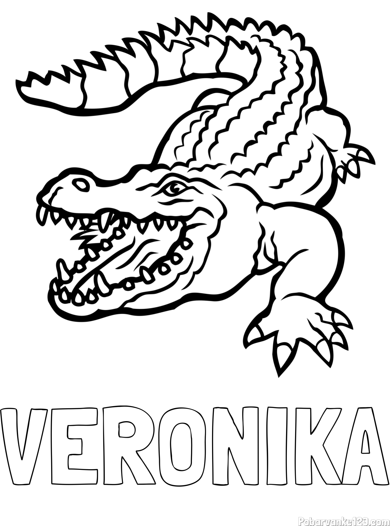 Pobarvanka imena VERONIKA in pobarvanka krokodila
