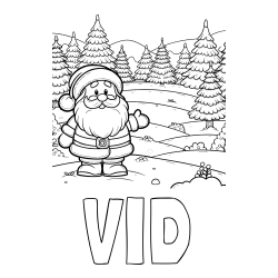 Online izdelana pobarvanka - Pobarvanka imena VID in pobarvanka Božička v naravi