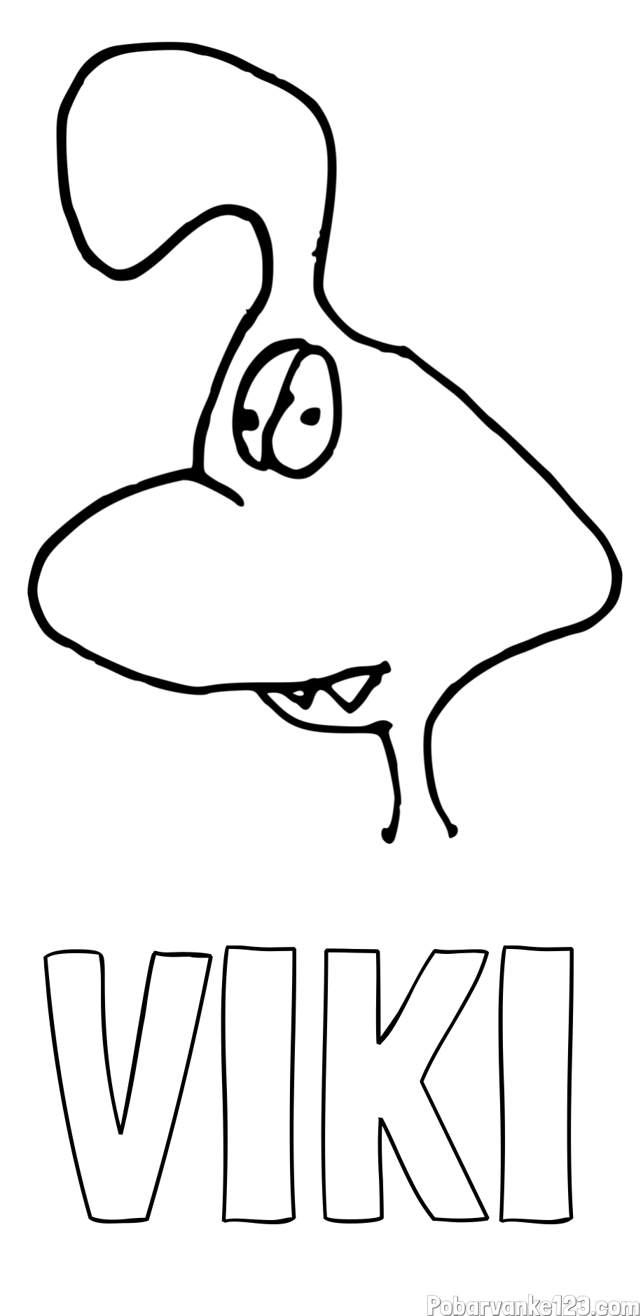 Pobarvanka imena VIKI in otroška pobarvanka pošasti