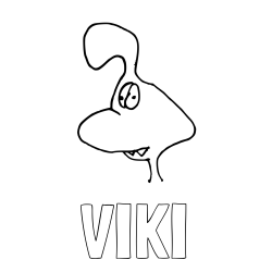Online izdelana pobarvanka - Pobarvanka imena VIKI in otroška pobarvanka pošasti
