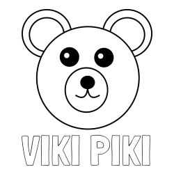 Online izdelana pobarvanka - Pobarvanka imena VIKI PIKI in preprosta pobarvanka medvedka