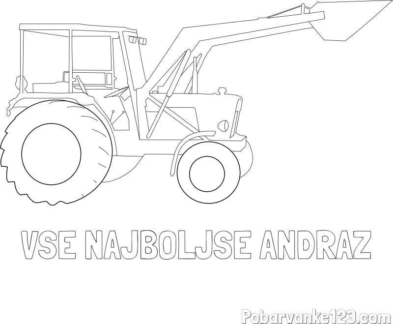 Pobarvanka imena VSE NAJBOLJŠE ANDRAŽ in traktor 2