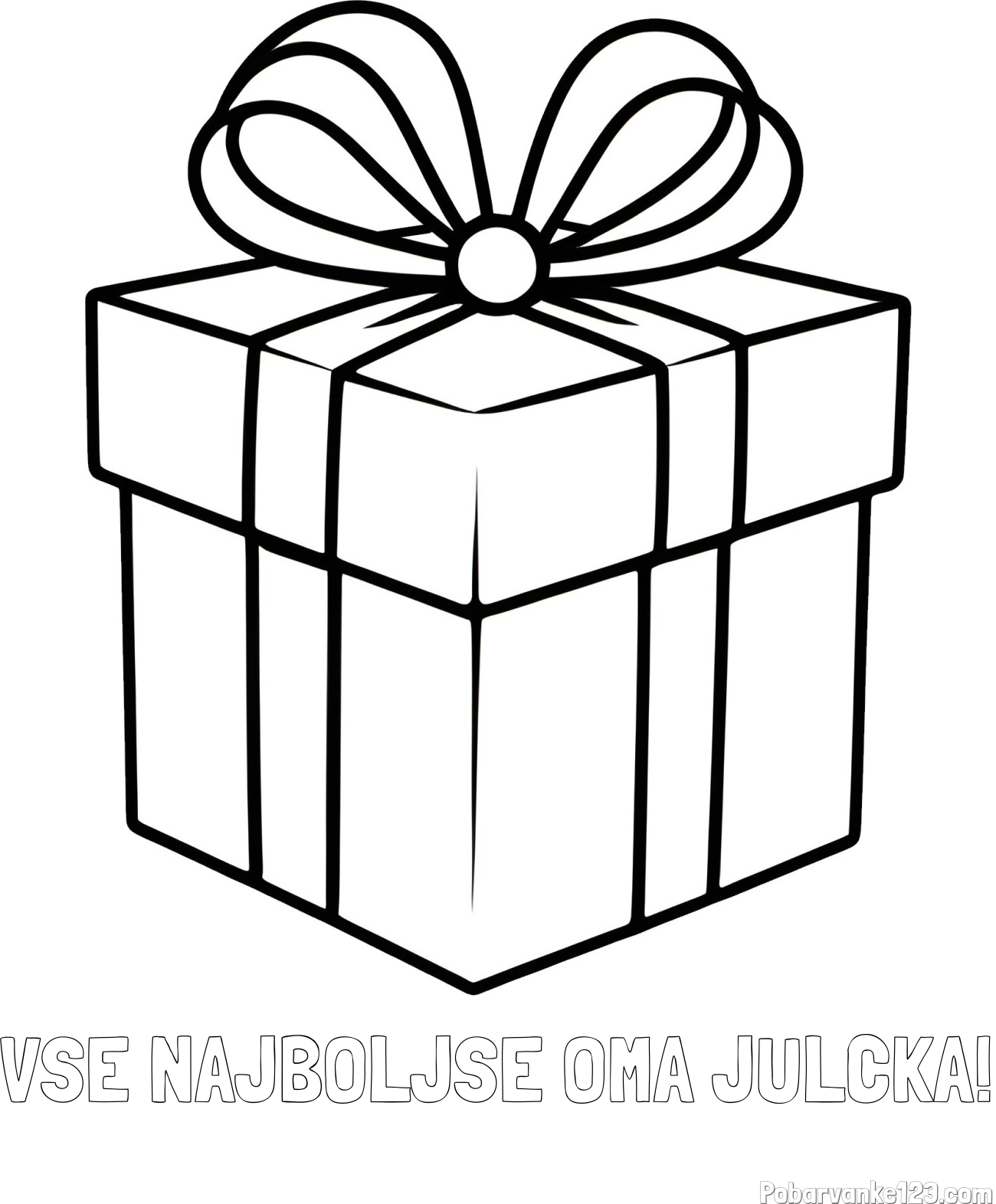 Pobarvanka imena VSE NAJBOLJŠE OMA JULČKA! in pobarvanka preprostega darila