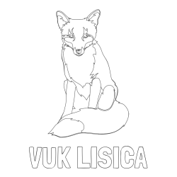 Online izdelana pobarvanka - Pobarvanka imena VUK LISICA in pobarvanka lisice
