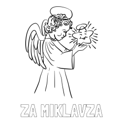 Online izdelana pobarvanka - Pobarvanka imena ZA MIKLAVŽA in pobarvanka angela z zvezdo