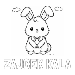 Online izdelana pobarvanka - Pobarvanka imena ZAJČEK KALA in pobarvanka prikupnega zajčka
