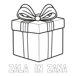 Online izdelana pobarvanka - Pobarvanka imena ZALA   IN  ŽANA in pobarvanka darila s pentljo